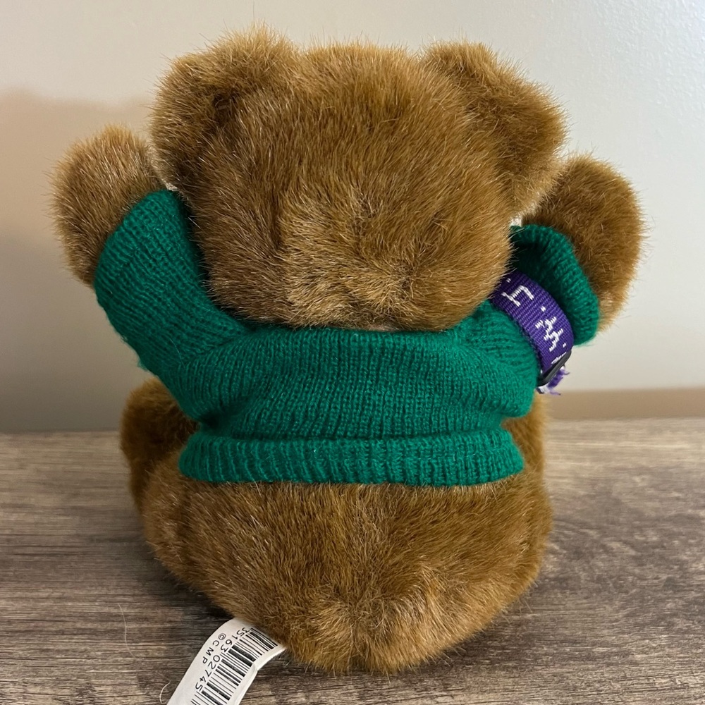 Vintage WWJD? Honey Brown Bear 8” Green Sweater What Would Jesus Do? - Picture 7 of 8